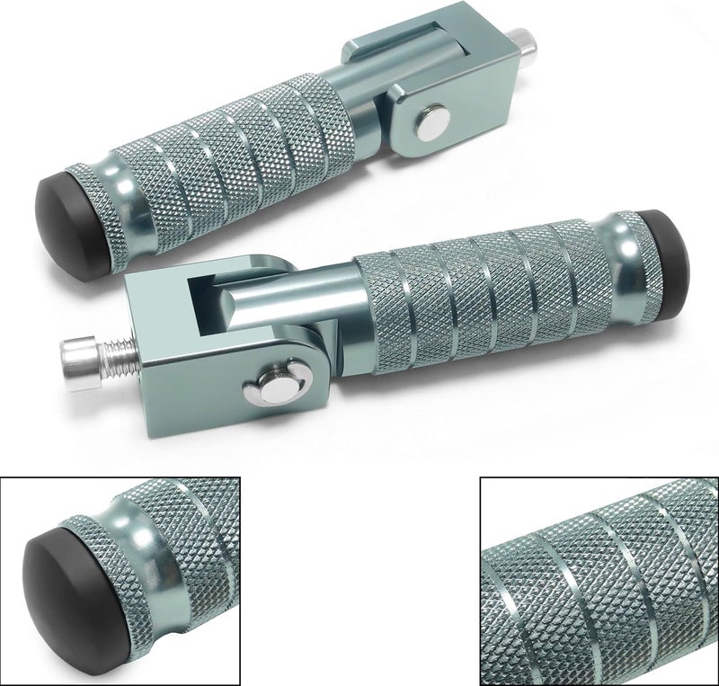 VUOZIP M8 Universal CNC Motorcycle Foot Pegs Degree Foldable Bike Pegs Aluminum Fit Electric Car Motorbike Scooter Mini Bike Ebike Dirt Bike Go Kart Honda Yamaha Suzuki Aprilia Super73 (Titanium, Type A) - Image 3